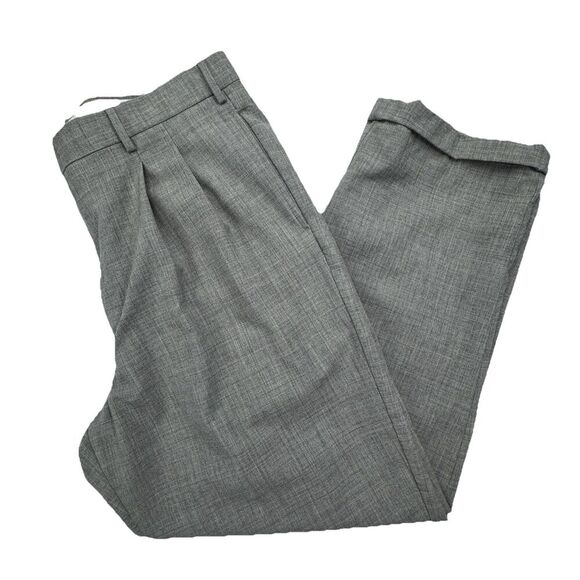 Barrington Mens Gray Dress Pants Wool Size 38x32 Cufffed Pleated - Picture 1 of 9
